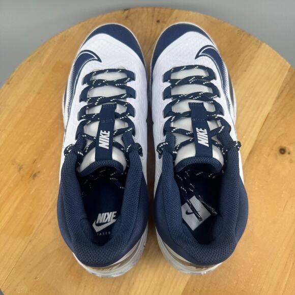 Nike Huarache Elite 4 Low MCS Men Size 8.5 White Navy Baseball Cleats FD6255-107 - Picture 5 of 9